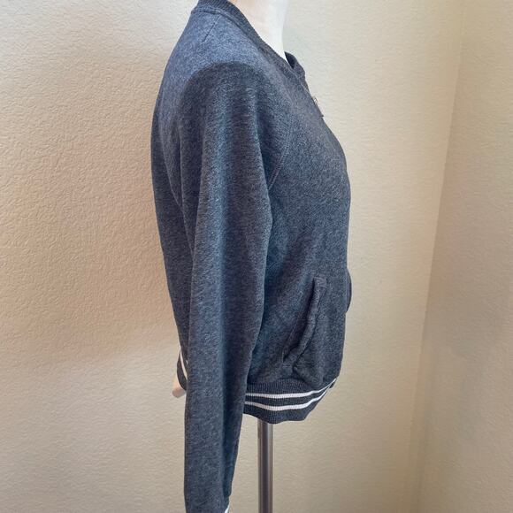Abercrombie & Fitch Gray full zip up sweater cardigan juniors large - Picture 4 of 8